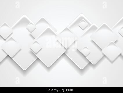 Grau weiße Quadrate abstrakten High-Tech-geometrischen Hintergrund. Vektordesign Stock Vektor