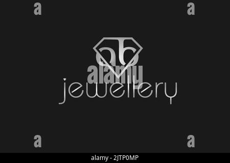 ab Schriftzug Diamant Schmuck Schmuck Boutique Store Luxus Logo Design Stock Vektor