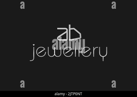 ab Schriftzug Diamant Schmuck Schmuck Boutique Store Luxus Logo Design Stock Vektor