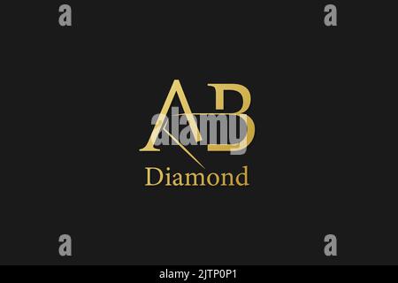 ab Schriftzug Diamant Schmuck Schmuck Boutique Store Luxus Logo Design Stock Vektor