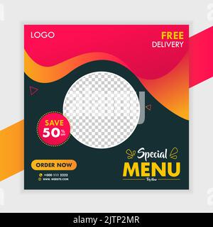 Food Advertising Social Media Post Template Marketing Poster Stock Vektor