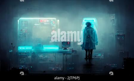 Die Atmosphäre in einem Wissenschaftslabor, Digital Generate Image Stockfoto