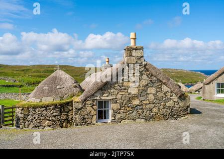 Gearrannan Black House Village, Dun Carloway, Isle of Lewis, Schottland Stockfoto