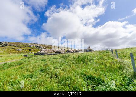 Gearrannan Black House Village, Dun Carloway, Isle of Lewis, Schottland Stockfoto