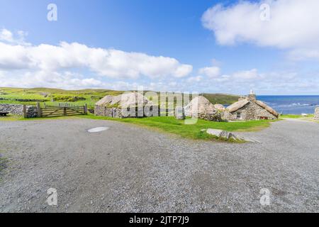 Gearrannan Black House Village, Dun Carloway, Isle of Lewis, Schottland Stockfoto