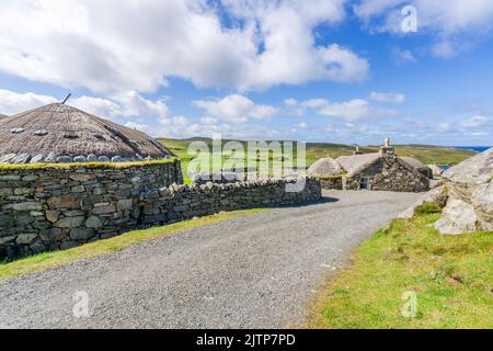 Gearrannan Black House Village, Dun Carloway, Isle of Lewis, Schottland Stockfoto