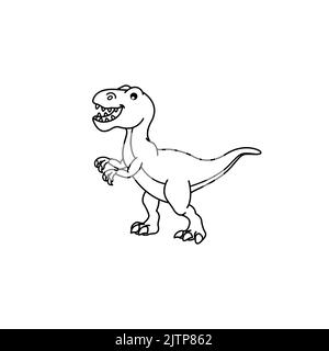 Ein Vektor-Illustration ein Cartoon-Drachen zum Ausmalen Stock Vektor