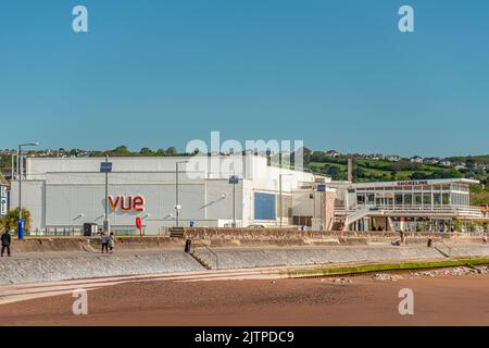 Paignton direkt am Meer und Strand, Torbay, Devon, England, UK Stockfoto