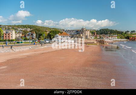 Paignton direkt am Meer und Strand, Torbay, Devon, England, UK Stockfoto