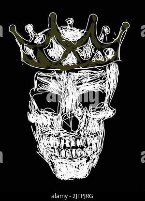 Stempel Skull With Crown, Totenkopf Schädel Mit Krone - Motivstempel