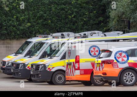 Die NSW Ambulance Station auf Summer Hill im inneren Westen Sydneys Stockfoto