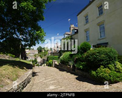 Blick von Chipping Steps, Tetbury, Gloucestershire. Stockfoto