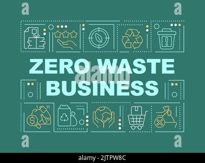 Werden Sie Zero Waste Markenwort Konzepte dunkelgrün Banner Stock Vektor