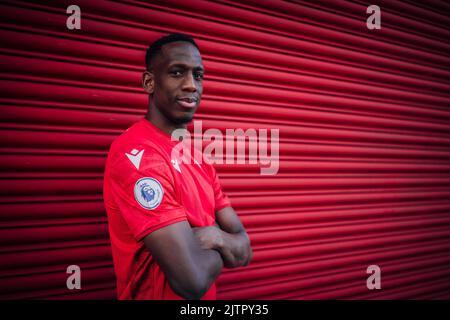 Nottingham, Großbritannien. 31. August 2022. Nottingham Waldschild Willy Boly aus Wolverhampton Wanderers in Nottingham, Vereinigtes Königreich am 8/31/2022. (Foto von Ritchie Sumpter/News Images/Sipa USA) Quelle: SIPA USA/Alamy Live News Stockfoto