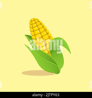 Eine Illustration von Mais isoliert auf einem gelben Hintergrund Stock Vektor