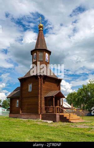 Kirche der Ikone der Gottesmutter von Kasan im Dorf USt-Serta, Region Kemerowo-Kusbass Stockfoto