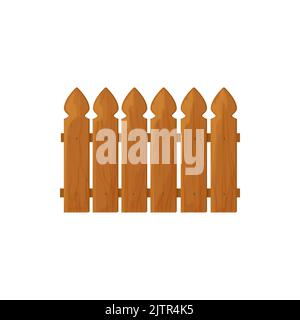 Zaun Land Holz oder rustikale Wälder isoliert Bauernhof Garten Design-Element. Vector Landhaus und Viehbarriere, Planken Herrenhaus, Viehgrenze. Ländliche Rra Stock Vektor