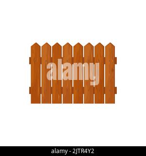 Rustikaler Gartenzaun aus Holzplanken isoliert Cartoon Park oder Bauernhof Design-Element. Vector ländliche Zäune von Holzbrettern, Außenschutz, d Stock Vektor
