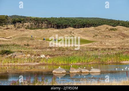 Golfplatz Dumbarnie Links am Firth of Forth in Fife Stockfoto