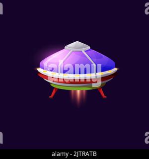 Raumschiff außerirdische Station, futuristisches Objekt isoliert. Vektor Cartoon Raumschiff Alien ufo Schiff Spiel Animation Design-Symbol. Vektor Kosmos gal Stock Vektor