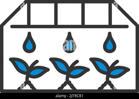 Gewächshaus-Symbol. Editierbare Fett Formatigte Kontur Mit Farbfüllungsdesign. Vektorgrafik. Stock Vektor