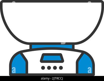 Symbol Für Die Elektrische Waage Der Küche. Editierbare Fett Formatigte Kontur Mit Farbfüllungsdesign. Vektorgrafik. Stock Vektor