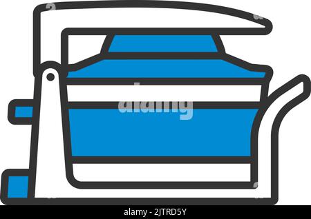 Symbol Für Elektrischen Konvektionsofen. Editierbare Fett Formatigte Kontur Mit Farbfüllungsdesign. Vektorgrafik. Stock Vektor