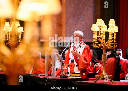 Erster Generalanwalt Andre Henkes hält am Donnerstag, dem 01. September 2022, eine Rede zur Eröffnung des neuen Gerichtsjahres des Kassationsgerichts (Hof Van Cassatie - Cour de Cassation) in Brüssel. BELGA FOTO LAURIE DIEFFEMBACQ Stockfoto