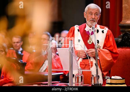 Erster Generalanwalt Andre Henkes hält am Donnerstag, dem 01. September 2022, eine Rede zur Eröffnung des neuen Gerichtsjahres des Kassationsgerichts (Hof Van Cassatie - Cour de Cassation) in Brüssel. BELGA FOTO LAURIE DIEFFEMBACQ Stockfoto