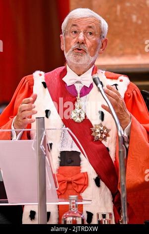 Erster Generalanwalt Andre Henkes hält am Donnerstag, dem 01. September 2022, eine Rede zur Eröffnung des neuen Gerichtsjahres des Kassationsgerichts (Hof Van Cassatie - Cour de Cassation) in Brüssel. BELGA FOTO LAURIE DIEFFEMBACQ Stockfoto