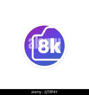 vektorsymbol für 8K Videokameras Stock Vektor