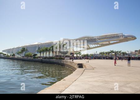 Museum of Tomorrow auf dem Olympischen Boulevard in Rio de Janeiro, Brasilien - 23. September 2019: Blick auf das Museum of Tomorrow auf dem Maua-Platz in R Stockfoto