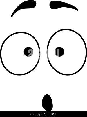 Überraschendes Smile Emoticon Emoji-Symbol. Vektor-Linie Kunst Cartoon Comic Smiley mit staunenden offenen Mund Stock Vektor