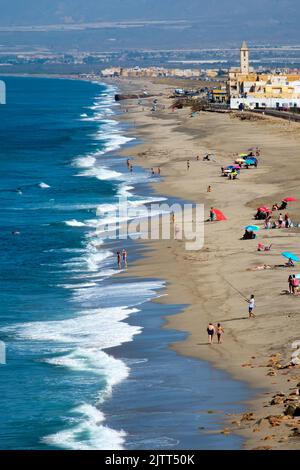 Almeria, Nijar Cabo de Gata, 25. Juni 2022, Playa de Fabriquilla im Nationalpark Cabo de Gata in Spanien Stockfoto