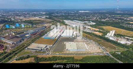 Luftaufnahme, Industriepark Westfalenhütte, Baustelle Prologis Park Dortmund DC2, Rewe Logistik, Walzwerkstraße Ecke Sinterstraße, Kauf Stockfoto