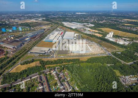 Luftaufnahme, Industriepark Westfalenhütte, Baustelle Prologis Park Dortmund DC2, Rewe Logistik, Walzwerkstraße Ecke Sinterstraße, Kauf Stockfoto