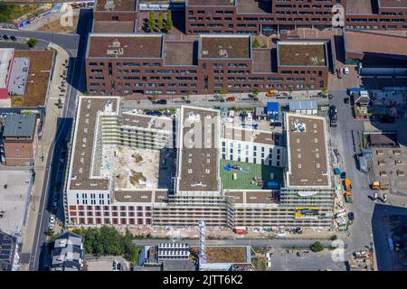 Luftaufnahme, Studentenwohnheim Dortmund U am Emil-Moog-Platz, Dorstfelder Brücke, Dortmund, Ruhrgebiet, Nordrhein-Westfalen, Deutschland, Cons Stockfoto