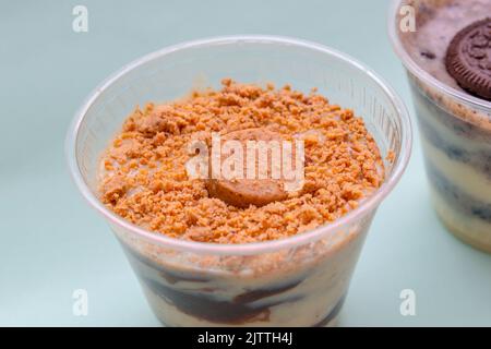 Erdnussdessert mit Pacoca, sehr beliebt in rio de janeiro. Stockfoto