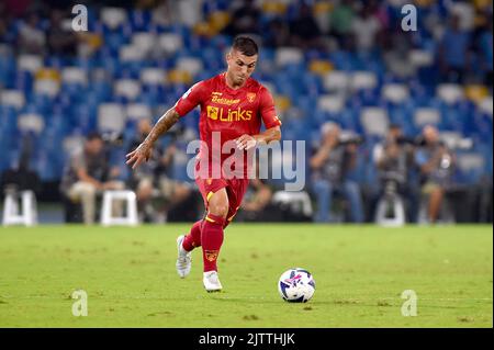 Neapel, Italien. 31 August 2022. Gabriel Strefezza von US Lecce während der Serie Ein Spiel zwischen SSC Napoli und US Lecce im Stadio Diego Armando Maradona Neapel Italien am 31. August 2022. Kredit:Franco Romano/Alamy Live Nachrichten Stockfoto