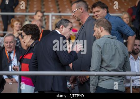 AMSTERDAM - Adokaten Paar Knoops während des 50.. Jahrestages der Olympischen Spiele in München 1972, organisiert von NOC*NSF. Eine palästinensische Terrororganisation nahm während der Spiele 11 israelische Athleten und Beamte als Geisel, die alle starben. ANP EVERT ELZINGA Stockfoto