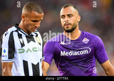 Udine, Italien. 31. August 2022. Fiorentinas Riccardo Saponara-Porträt während des Udinese Calcio vs ACF Fiorentina, italienische Fußballserie Ein Spiel in Udine, Italien, August 31 2022 Quelle: Independent Photo Agency/Alamy Live News Stockfoto
