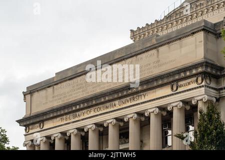 Die Low Memorial Library (Low) auf dem Campus Morningside Heights der Columbia University in Manhattan. Stockfoto