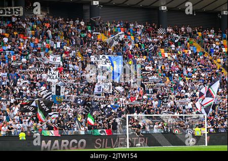 Udine, Italien. 31. August 2022. Udinese Calcio Unterstützer während Udinese Calcio gegen ACF Fiorentina, italienische Fußballserie Ein Spiel in Udine, Italien, August 31 2022 Quelle: Independent Photo Agency/Alamy Live News Stockfoto