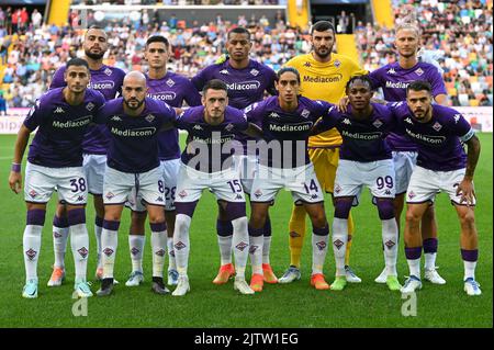 Udine, Italien. 31. August 2022. ACF Fiorentina Lineup während Udinese Calcio gegen ACF Fiorentina, italienische Fußballserie Ein Spiel in Udine, Italien, August 31 2022 Kredit: Unabhängige Fotoagentur/Alamy Live Nachrichten Stockfoto