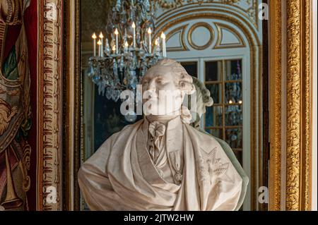 Innendetails des Schlosses von Versailles. Versailles, Frankreich. Stockfoto