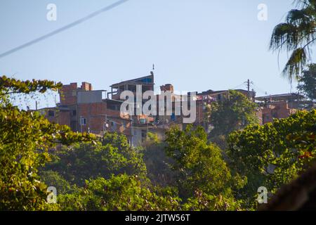 Schlauchhügelhäuser in Rio de Janeiro Brasilien. Stockfoto