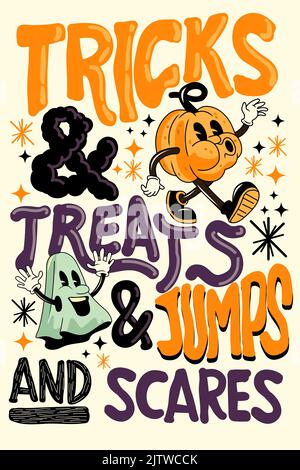 Frohe halloween Briefe und Nachricht Party Veranstaltung. Vektorgrafik Stock Vektor