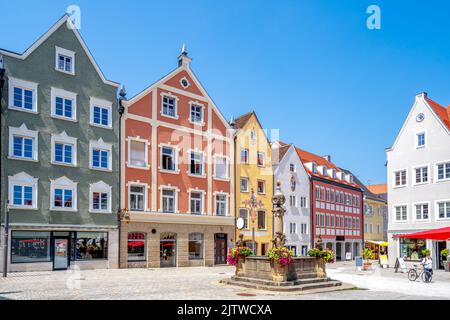 Marien Platz in Weilheim Oberbayern, Bayern, Deutschland Stockfoto