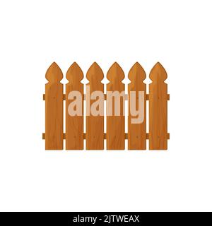 Zaun Land Holz oder rustikale Wälder isoliert Bauernhof Garten Design-Element. Vector Landhaus und Viehbarriere, Planken Herrenhaus, Viehgrenze. Ländliche Ranch Grenze. Außen Haus Verteidigung Privatsphäre Symbol Stock Vektor