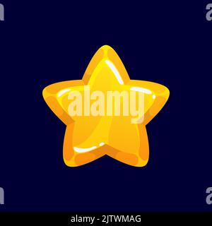 Golden Star Award Dekoration isoliert Cartoon-Symbol. Vector Prestige Gratulation gewinnen, Ranking Top-Qualität Zeichen. Ausgezeichneter Service, luxuriöse Belohnung. Lieblings-Super-Qualität, Erfolg und Leistung Zeichen Stock Vektor